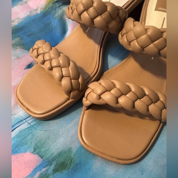 Dolce Vita Ronin Nude Braided Animal Print Heel Sandal - Picture 4 of 6